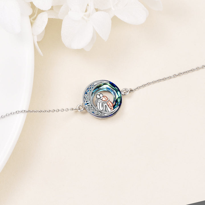 Regulowana srebrna bransoletka z zawieszką psa