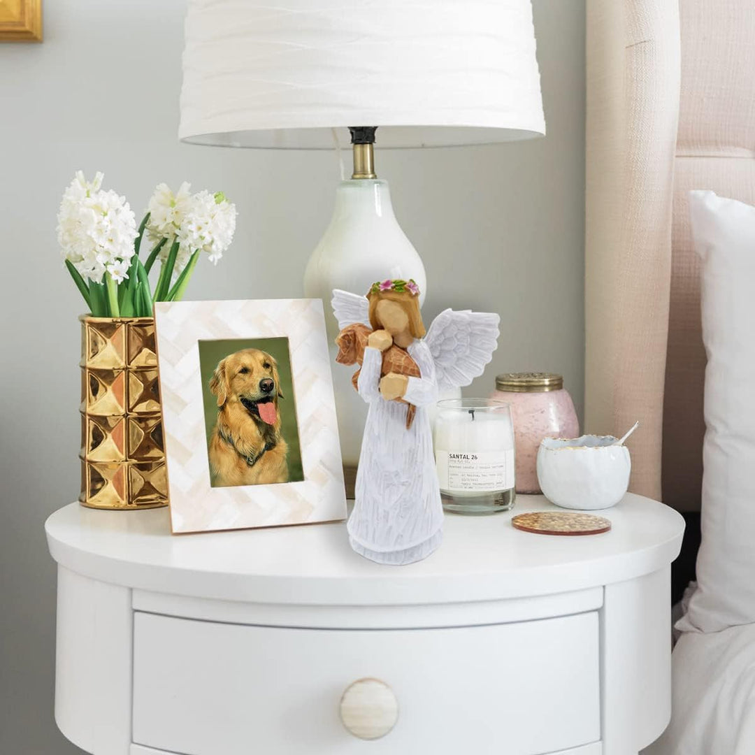 Zestaw pamiątkowy po psie z figurką Anioła Przyjaźni i bransoletką czakr Tęczowy Most