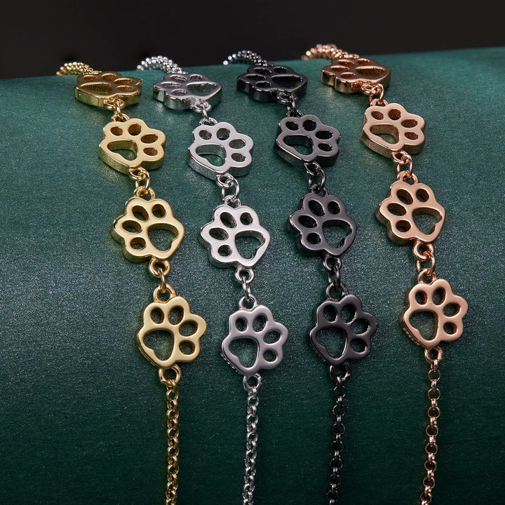 Regulowana bransoletka ze srebra z odciskiem łapki