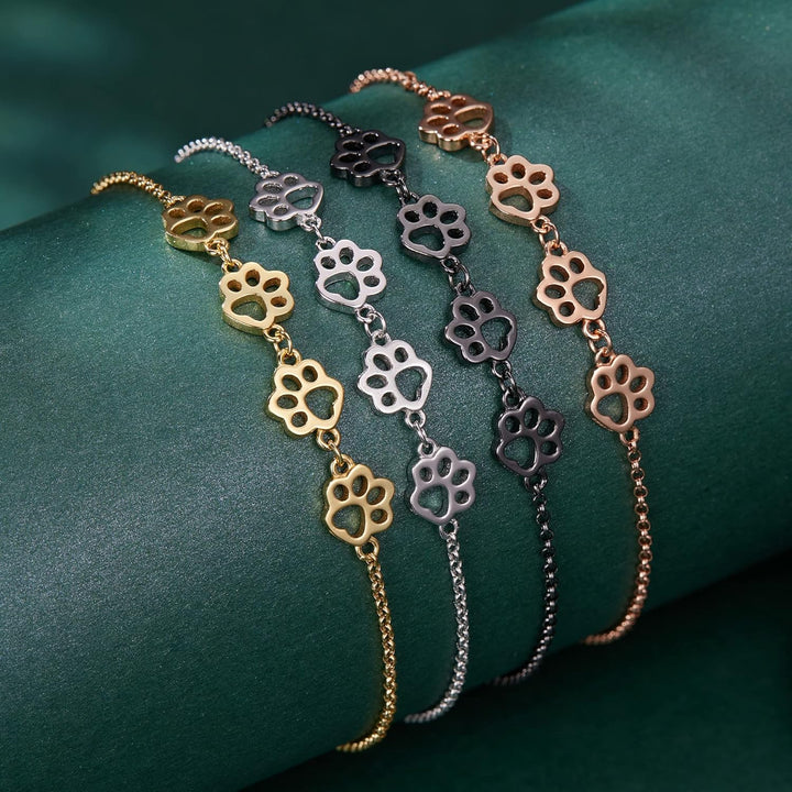 Regulowana bransoletka ze srebra z odciskiem łapki