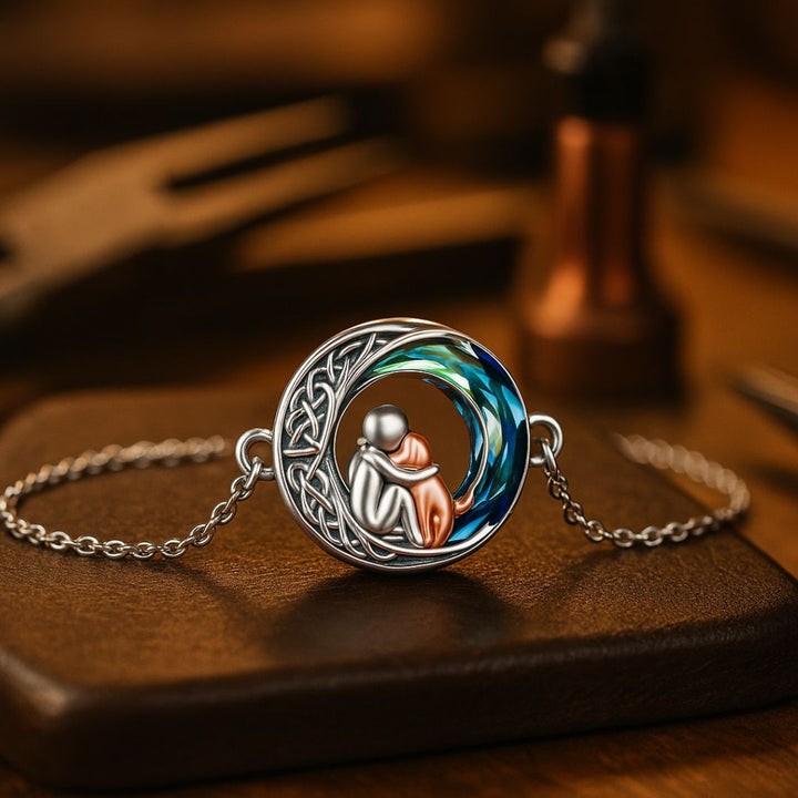 Regulowana srebrna bransoletka z zawieszką psa