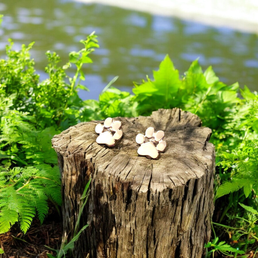 Kolczyki z motywem łapki hipoalergiczne – wykonane ze stali nierdzewnej