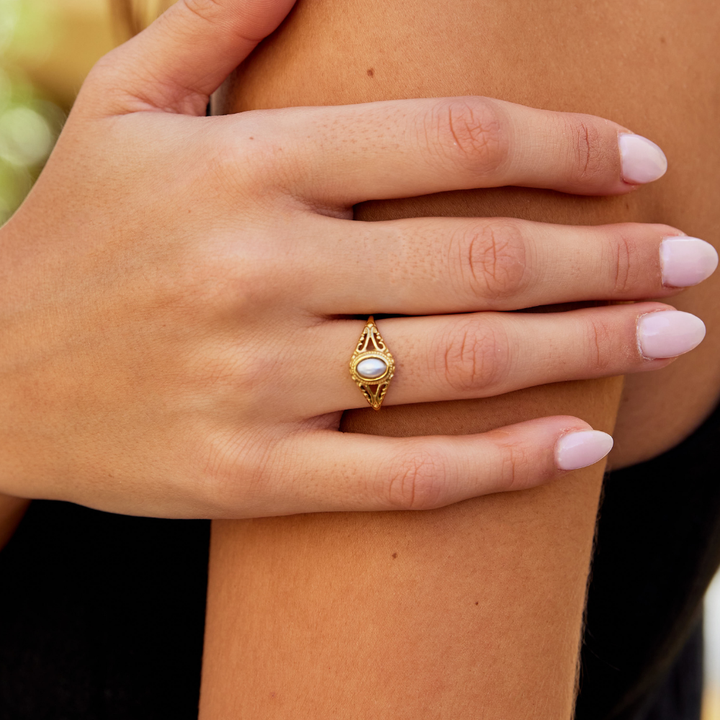 Maria™ | Vintage pierścionek z perłą