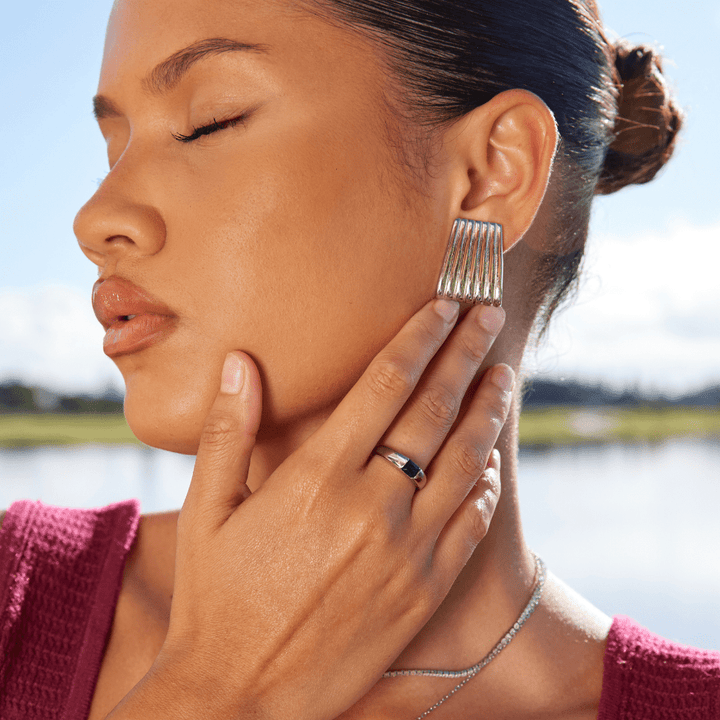 Maria™ | Srebrny pierścionek ze szmaragdem