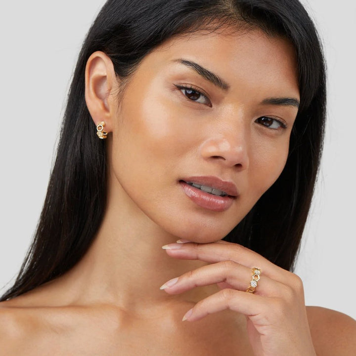 Maria™ | Złoty pierścionek z kryształem