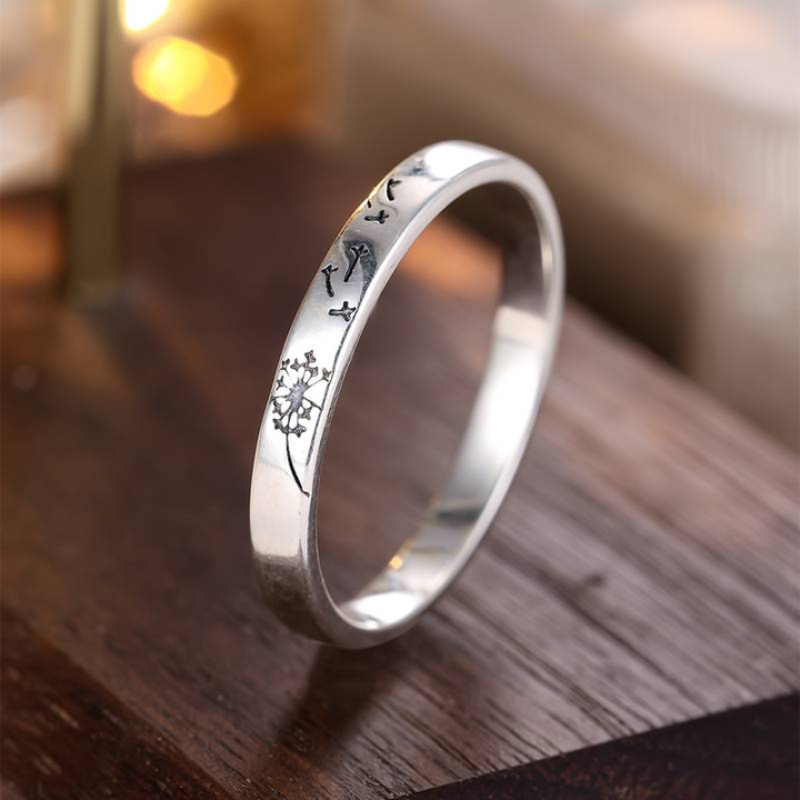 Maria™ | Srebrny pierścionek dmuchawiec