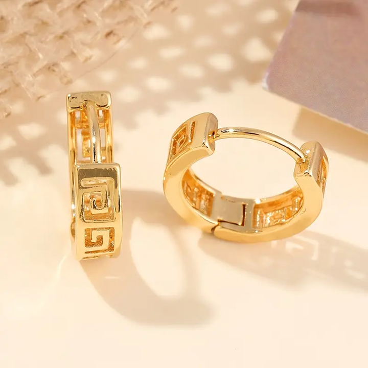 Maria™ | Złote ażurowe kolczyki koła