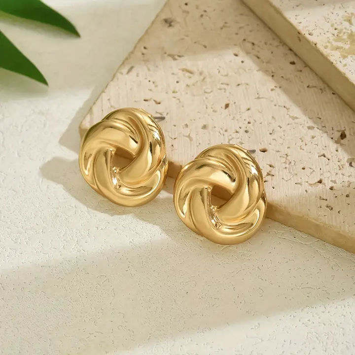 Maria™ | Złote spiralne kolczyki