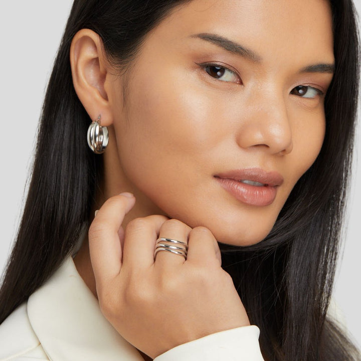Maria™ | Warstwowy srebrny pierścionek