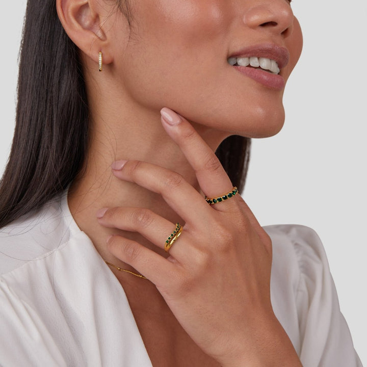 Maria™ | Warstwowy pierścionek w szmaragdowej zieleni