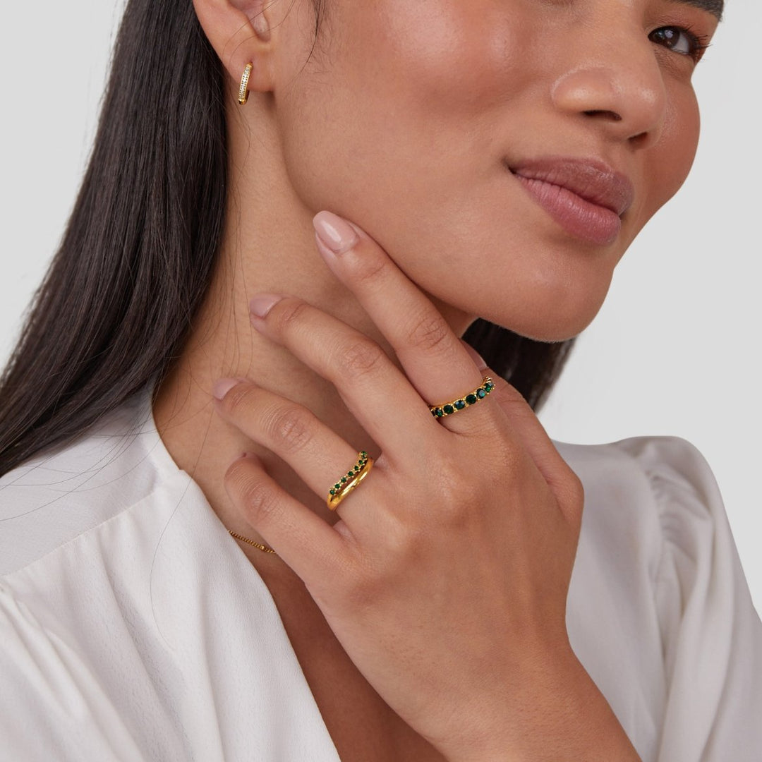 Maria™ | Warstwowy pierścionek w szmaragdowej zieleni